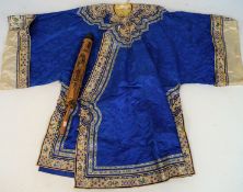 An early 20th century Chinese robe and parasol,