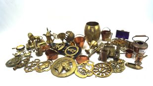A selection of brass and copper,