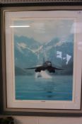 Rockwell B1-B bomber print, signed Dru Blair,