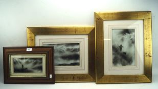 A group of three 20th century signed prints by Maurice William Crawsham, each being signed,