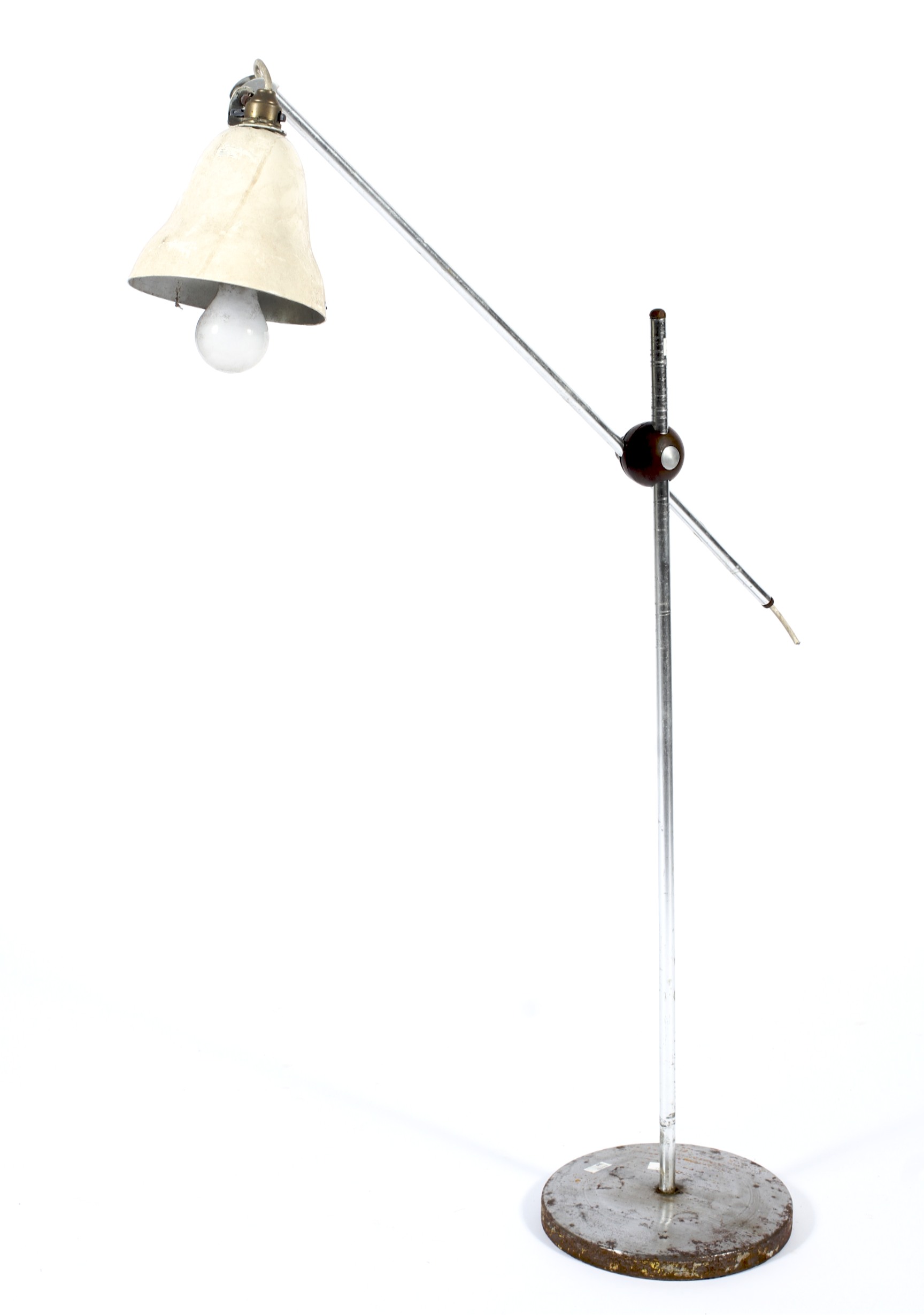 A retro aluminium Scandinavian adjustable floor lamp