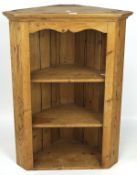 A late 19th/early 20th century pine corner unit