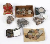 An assortment of circulated 20th century coinage, mostly British circulated examples,