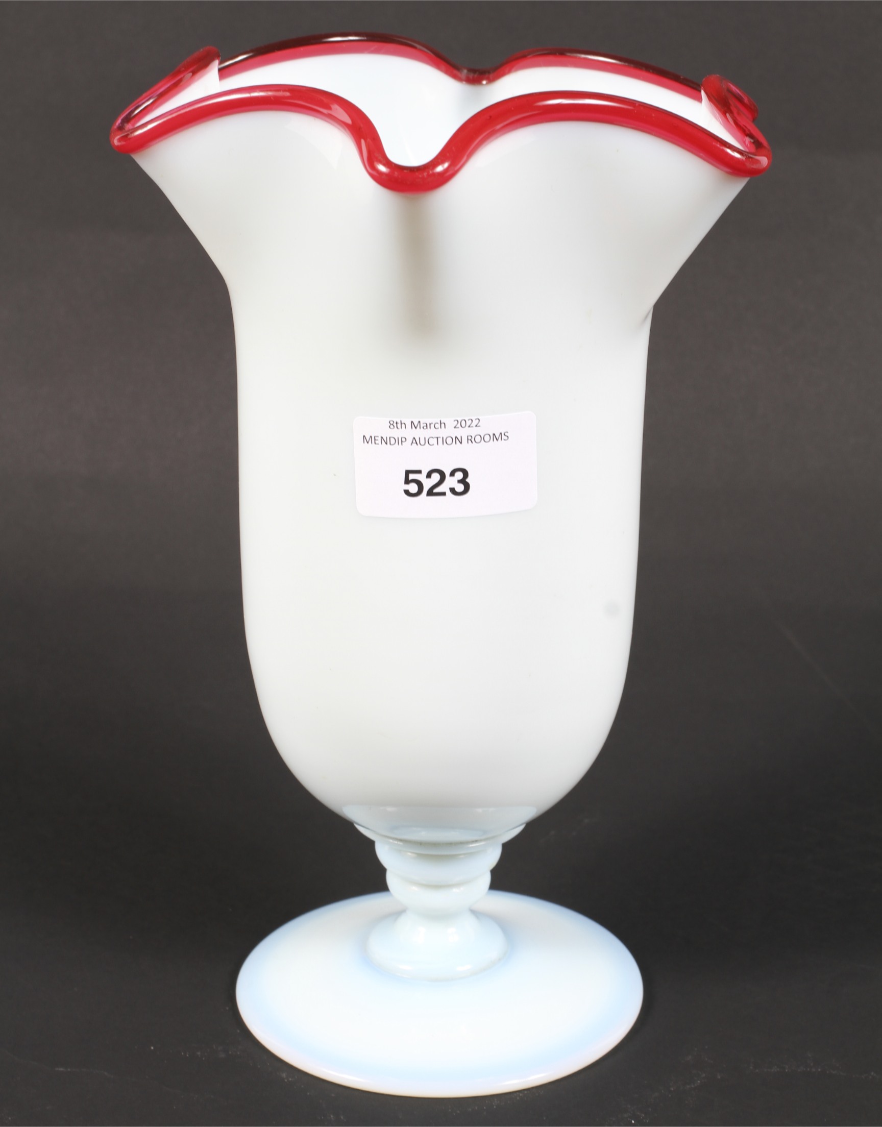 A 20th century opaline glass vase,