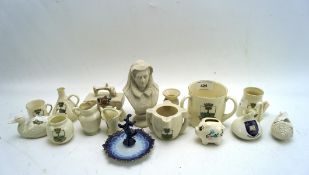 A selection of crested china, including pieces by W H Goss,