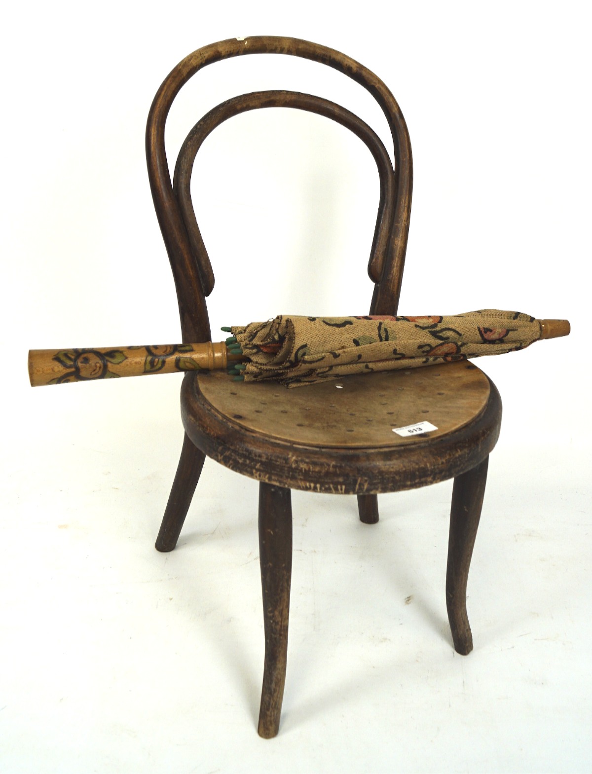 A child's bentwood cafe chair and a parasol, - Image 2 of 2