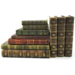 Eight 19th century leather bound books,