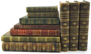 Eight 19th century leather bound books,