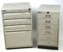 Two Bisley metal filing cabinets,