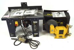 A 'Perform' Grinder and a Mac Allister Router Table Kit, the grinder model CCWSG,