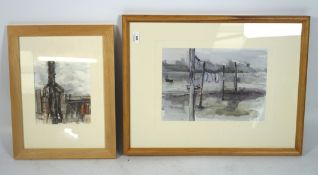 John Wakefield, (British, 21st Century), two watercolours, one with a riverscape,