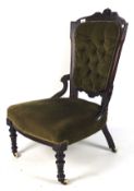 A Victorian mahogany framed nursing chair,