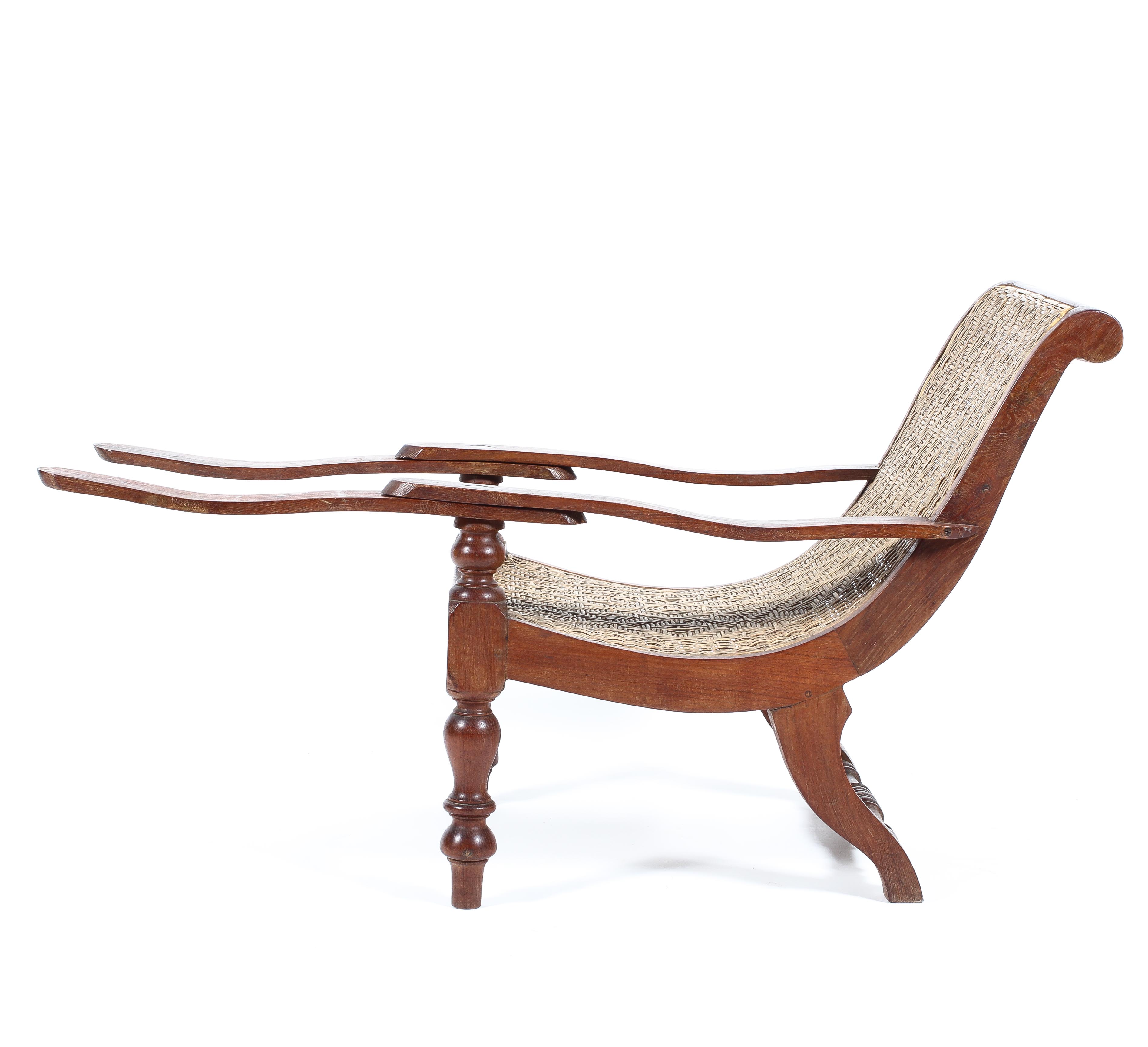 A 1890's childs 'plantation' chair of unusual form the body woven in straw of intricate design - Image 2 of 2