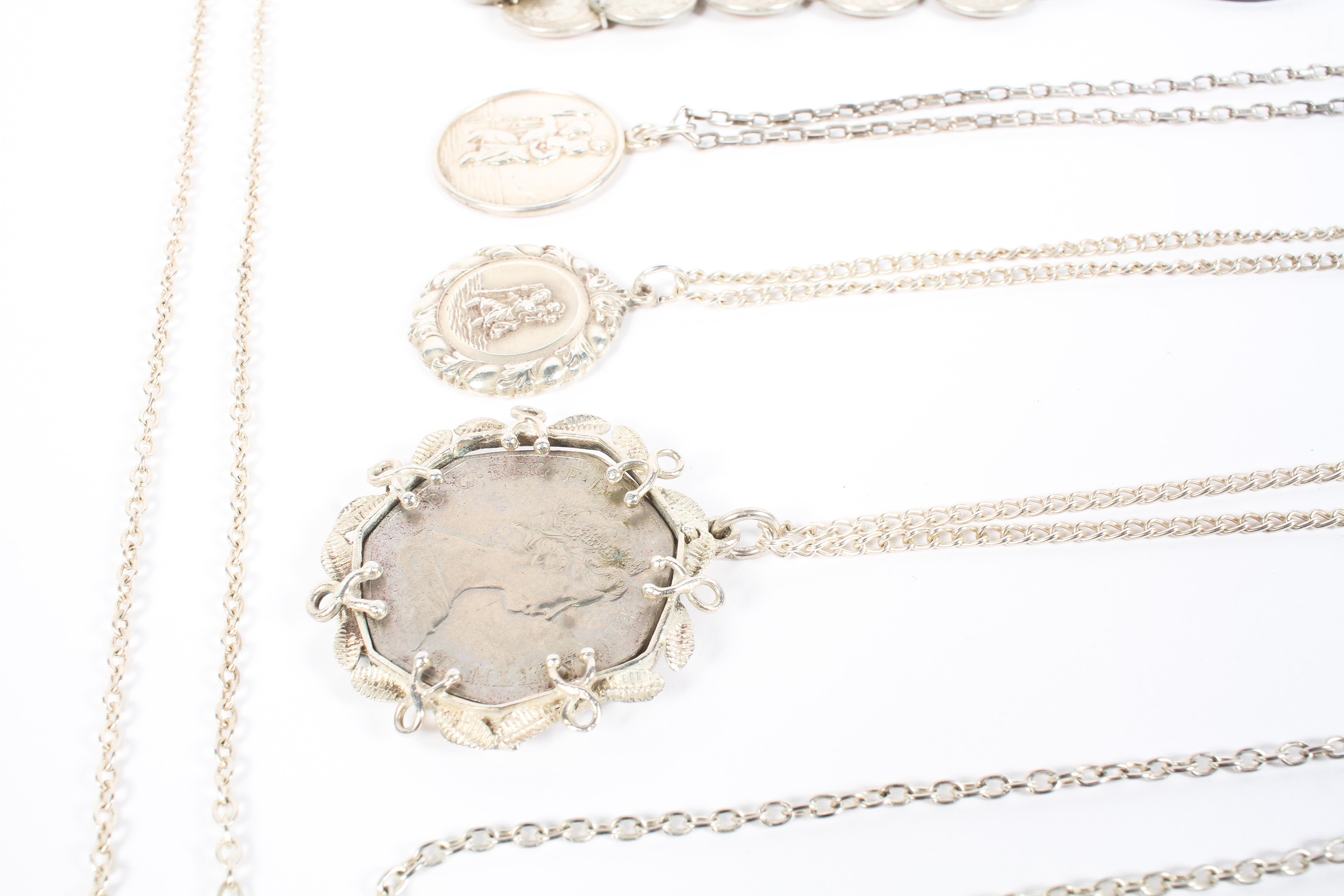 A collection of sterling silver and white metal jewellery, to include a St Christopher, - Image 3 of 3