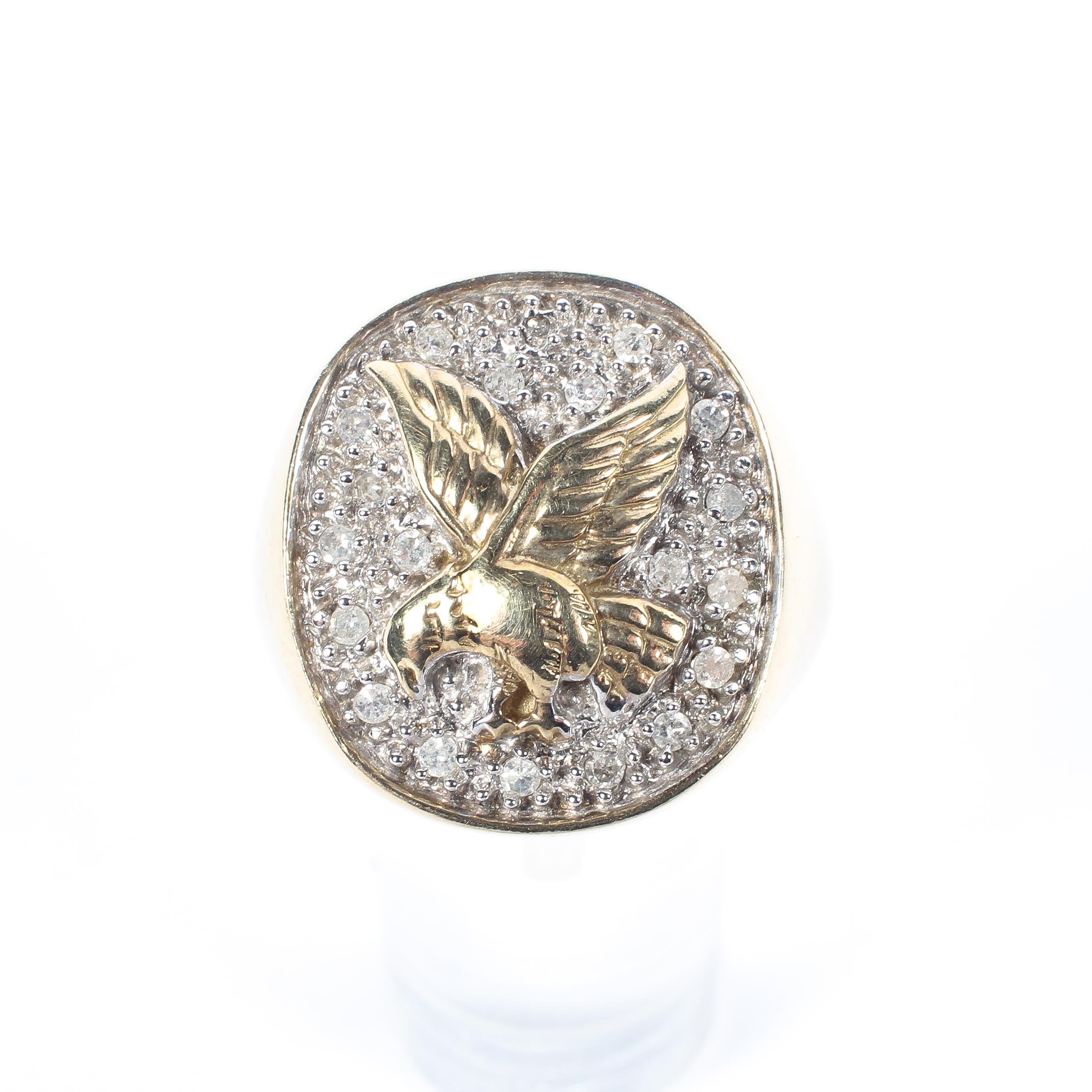 A 9ct gold and diamond gentleman's signet ring, - Image 2 of 4