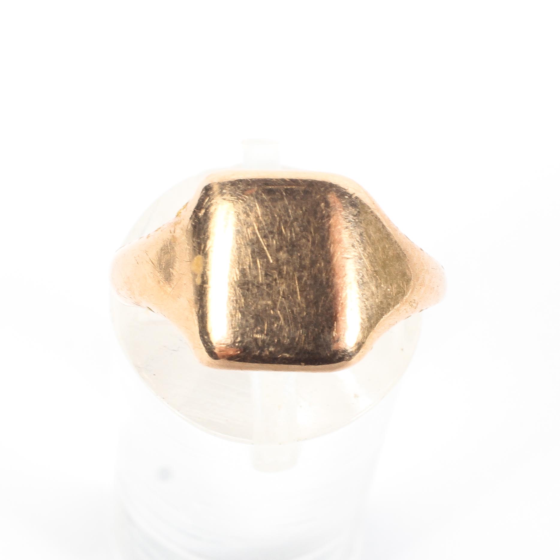 A 9ct rose gold signet ring, inscription to reverso, size L, 2. - Image 2 of 4