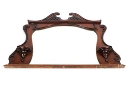 An Edwardian mahogany overmantle mirror,