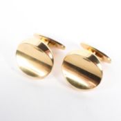 A pair of vintage 18ct gold George Jensen cufflinks, of circular polished roundell form,