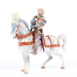 A Beswick earl of Warwick on horseback with circular green Beswick mark to base 26height x 29length