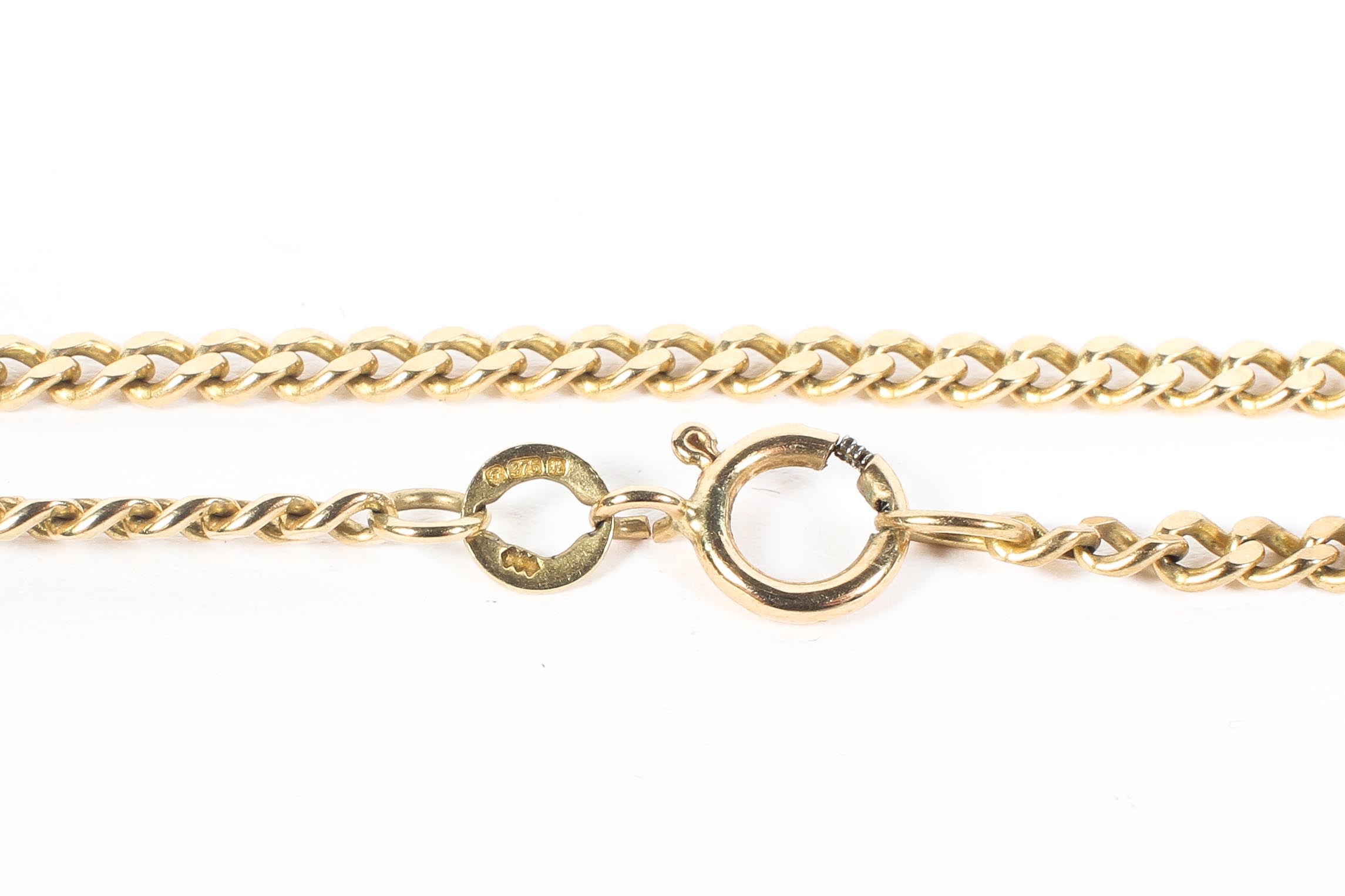 A 9ct gold flat chain link necklace, 42cm, 5. - Image 2 of 2