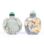 Two Chinese Qing dynasty stone snuff bottles,