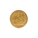 A Victorian 1899 gold half sovereign,