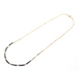 A 9ct gold flat snake link necklace,