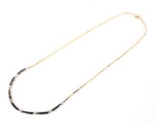 A 9ct gold flat snake link necklace,