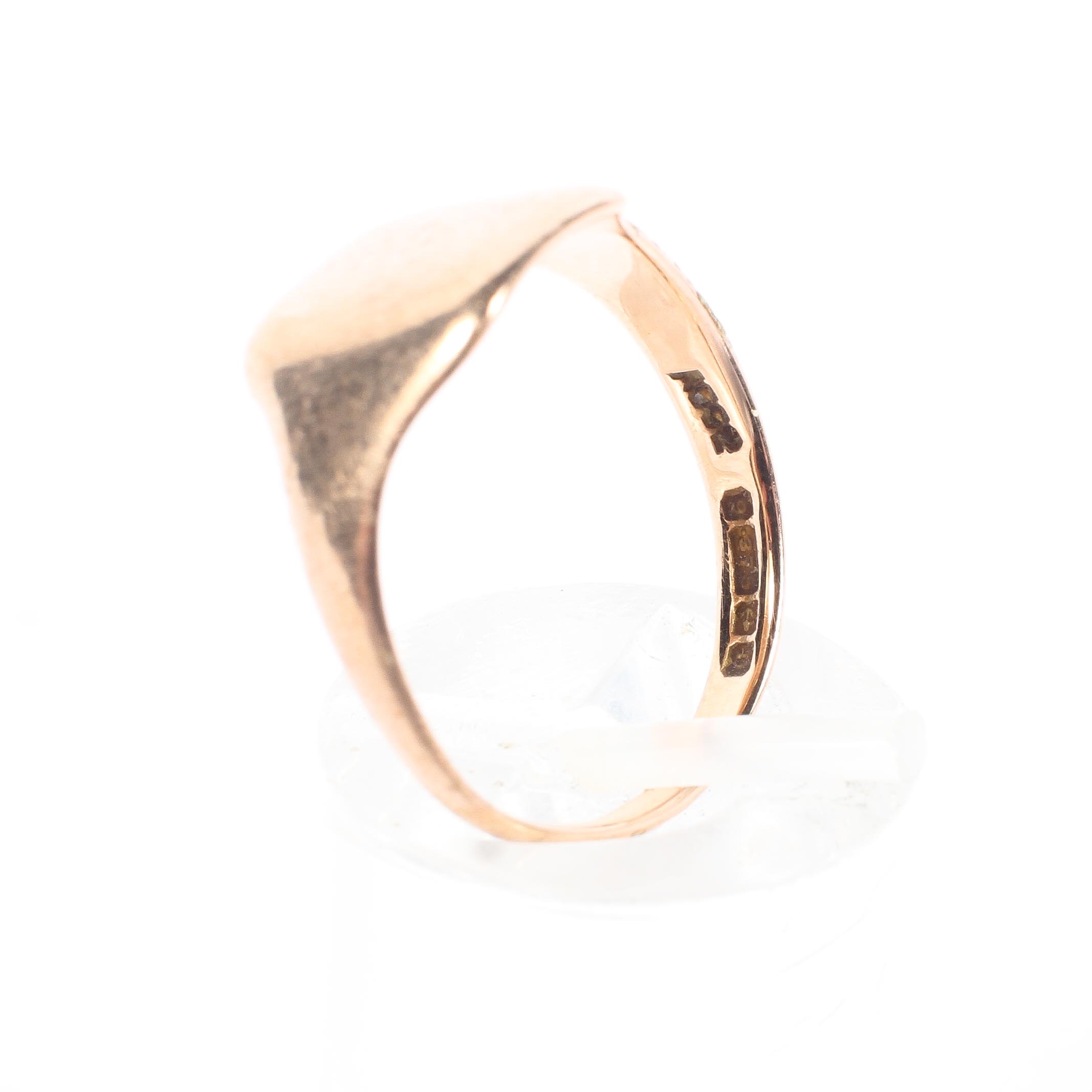 A 9ct rose gold signet ring, inscription to reverso, size L, 2. - Image 4 of 4