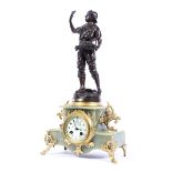 A French onyx and gilt-metal mounted mantle clock,