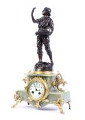 A French onyx and gilt-metal mounted mantle clock,