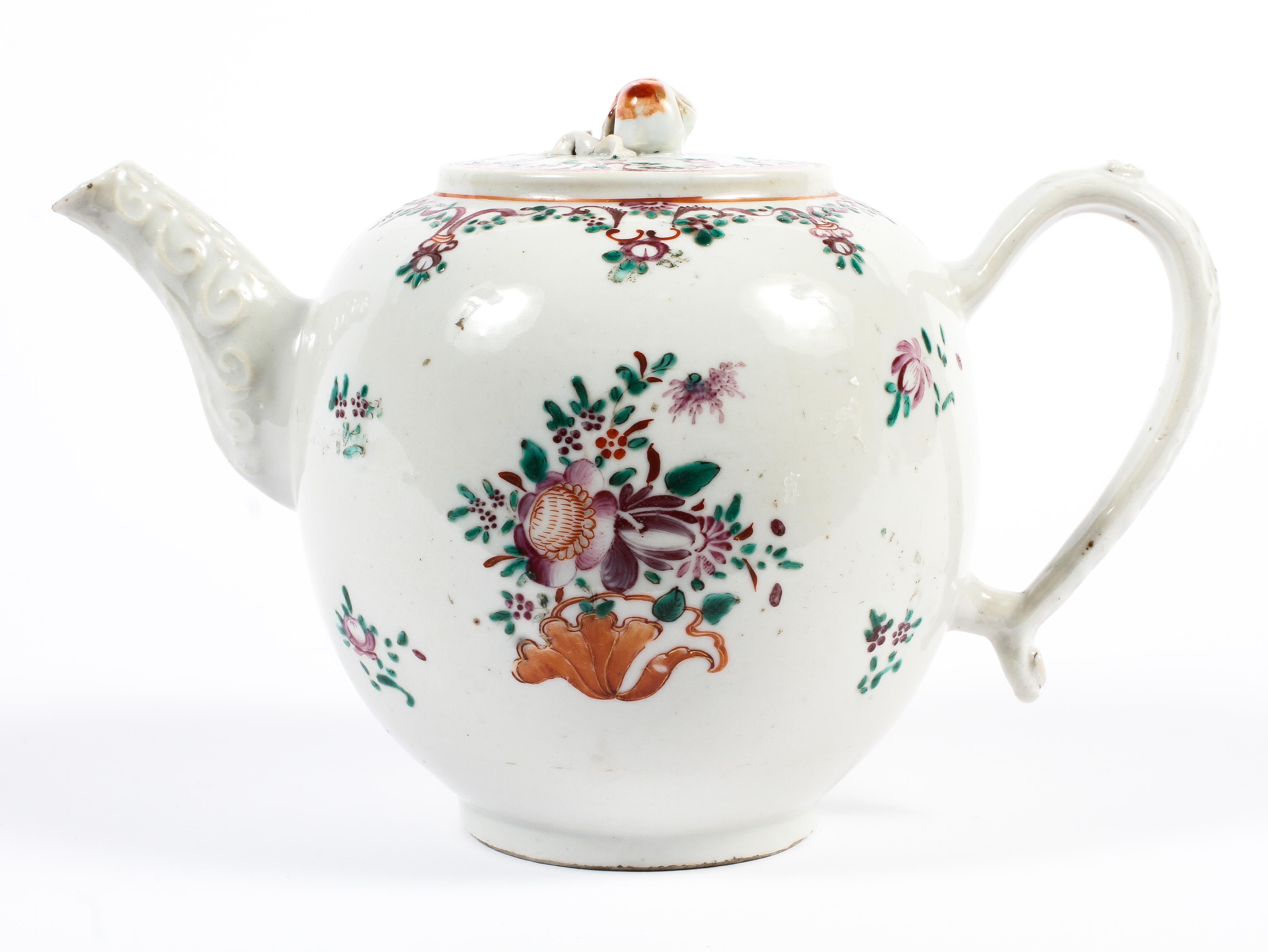 A Chinese Export globular teapot and cover, late 18th century,