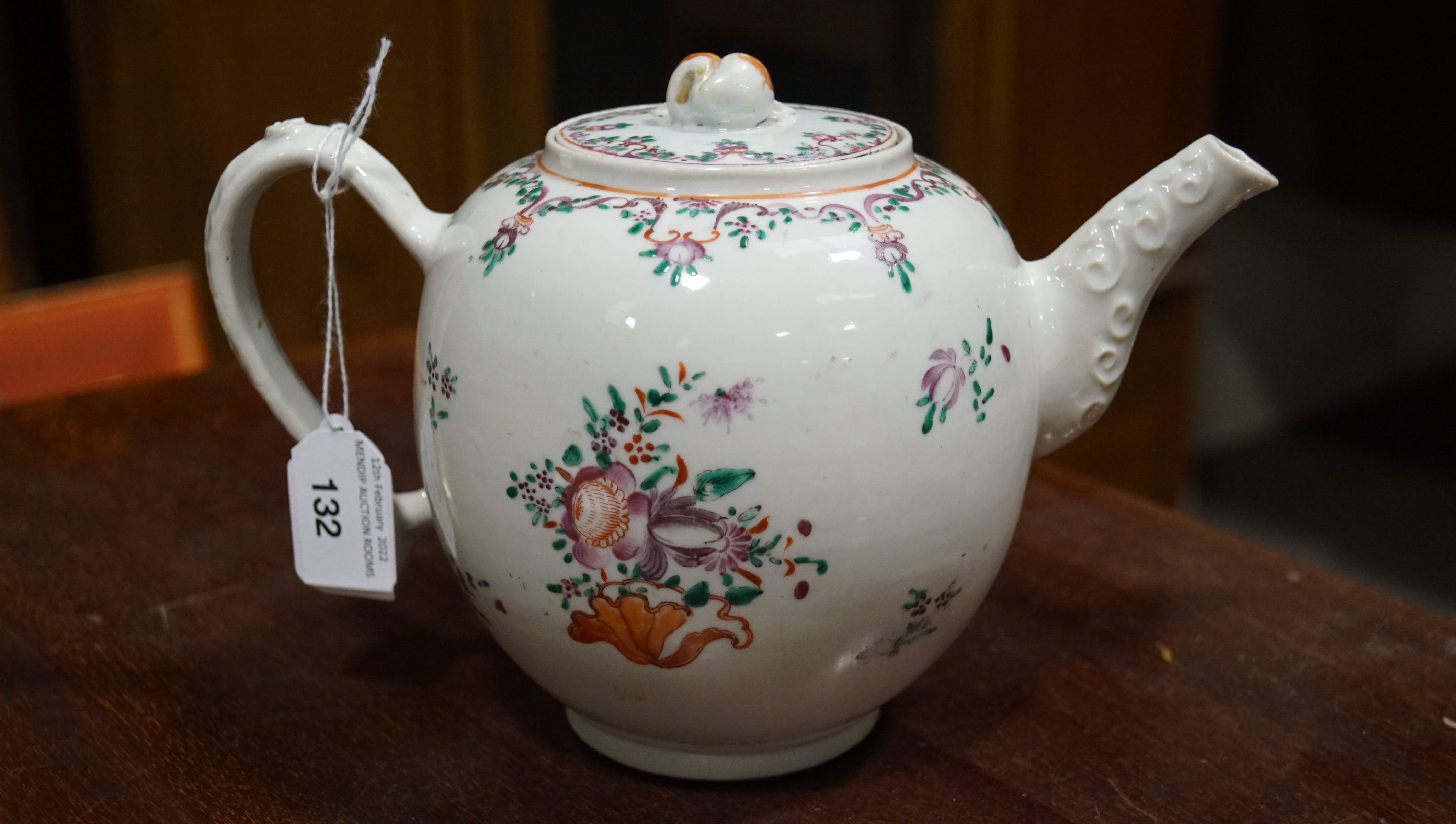 A Chinese Export globular teapot and cover, late 18th century, - Image 3 of 17