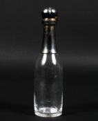 A Victorian silver mounted flip top glass bottle,