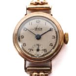 An early/mid 20th century 9ct yellow gold ladies cocktail watch by Avia,