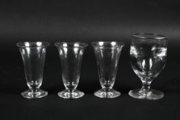 Four antique glasses,