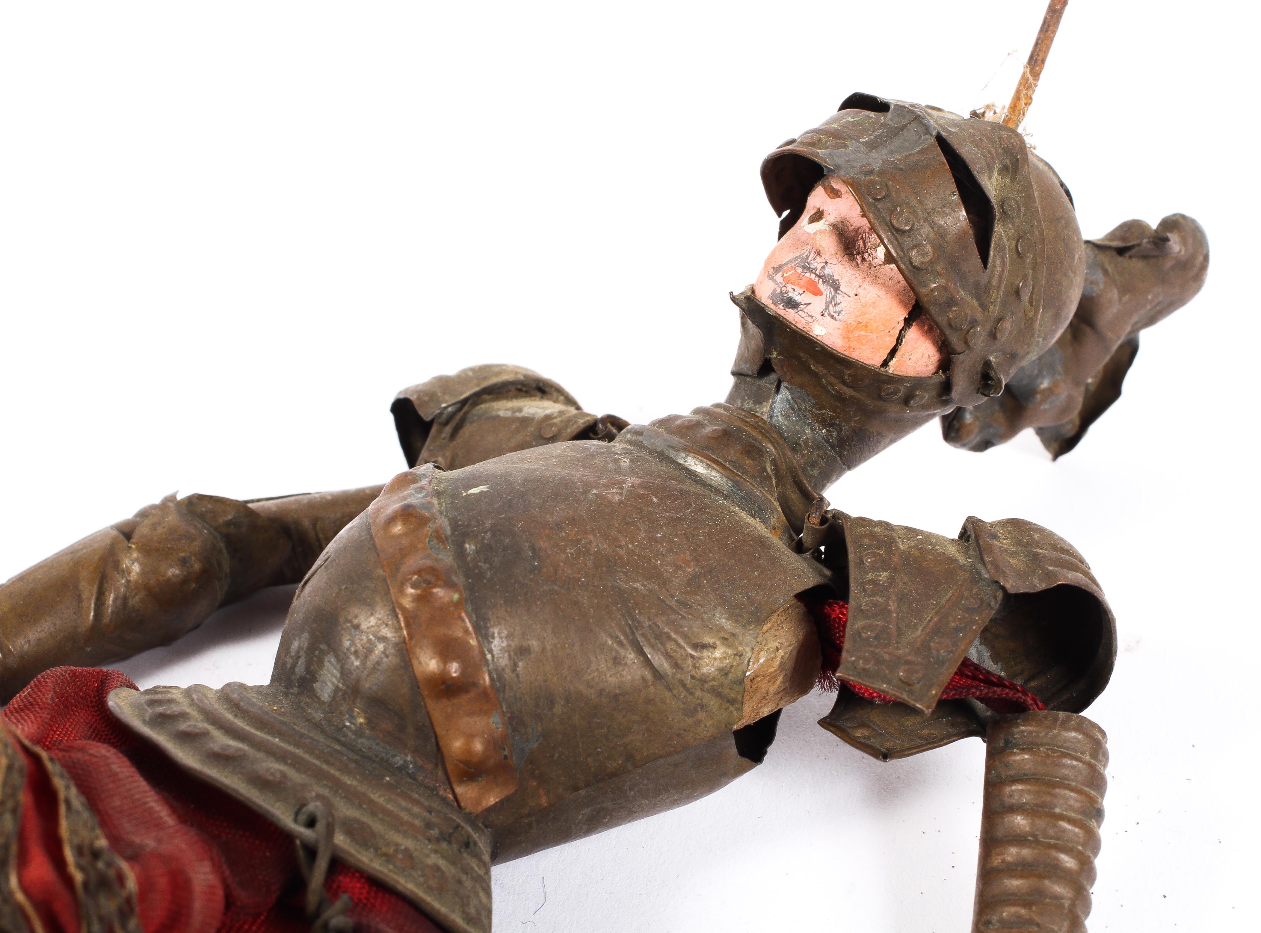 A Wooden & metal figure of a knight, - Image 2 of 2