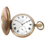 A late 19th/early 20th century brass cased open face pocket watch, by Thoas Russell & Son,