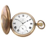 A late 19th/early 20th century brass cased open face pocket watch, by Thoas Russell & Son,