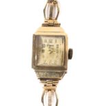 An early/mid 20th century ladies 9ct gold cocktail wristwatch by Helvetial,