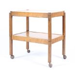 A Acornman oak arts & crafts two tier tea trolley,