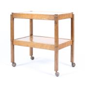 A Acornman oak arts & crafts two tier tea trolley,