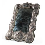 A contemporary large silver mounted easel mirror,