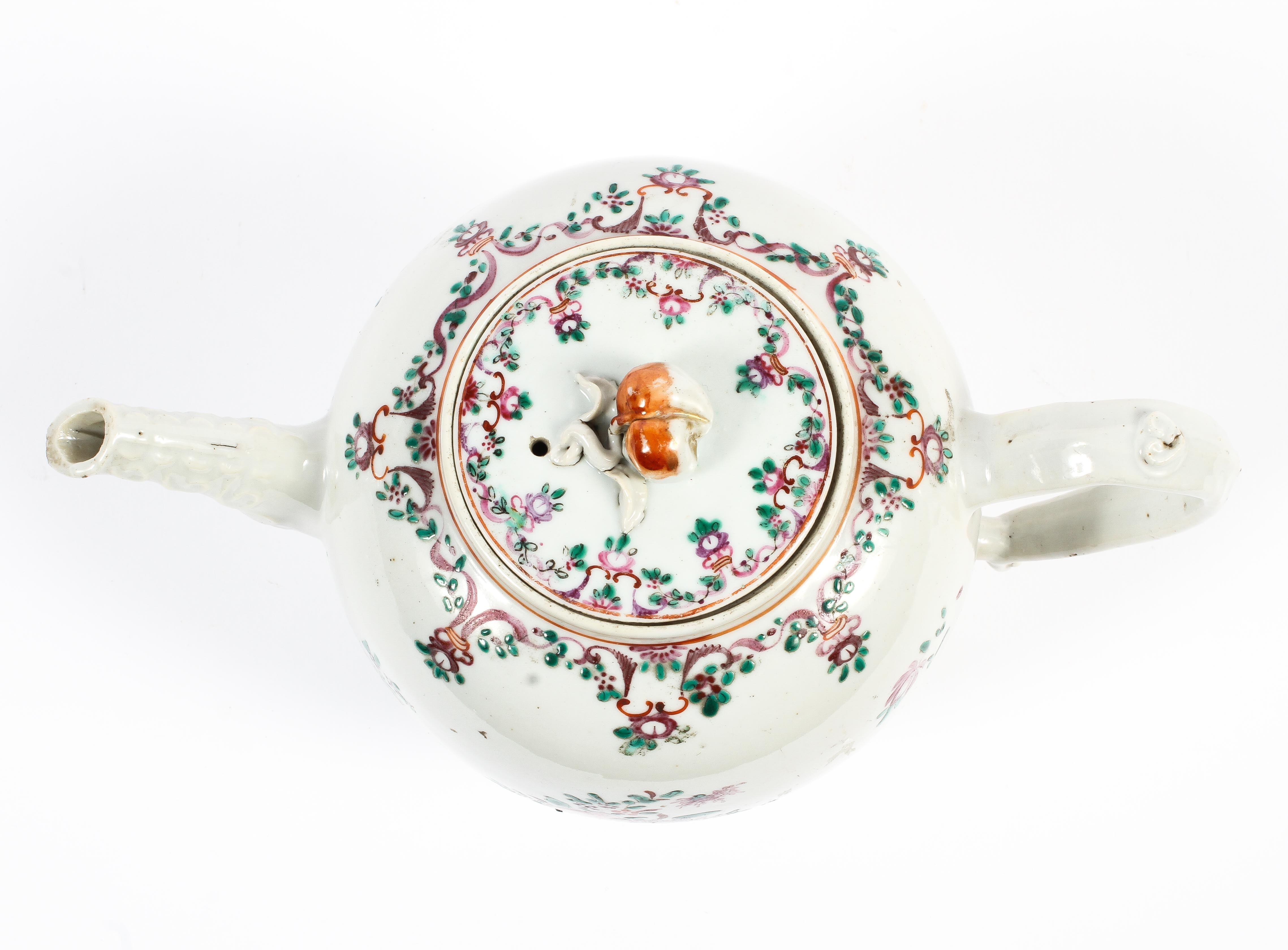 A Chinese Export globular teapot and cover, late 18th century, - Image 2 of 17