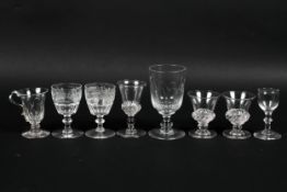 A collection of antique drinking glasses, late 18th-mid-19th century,
