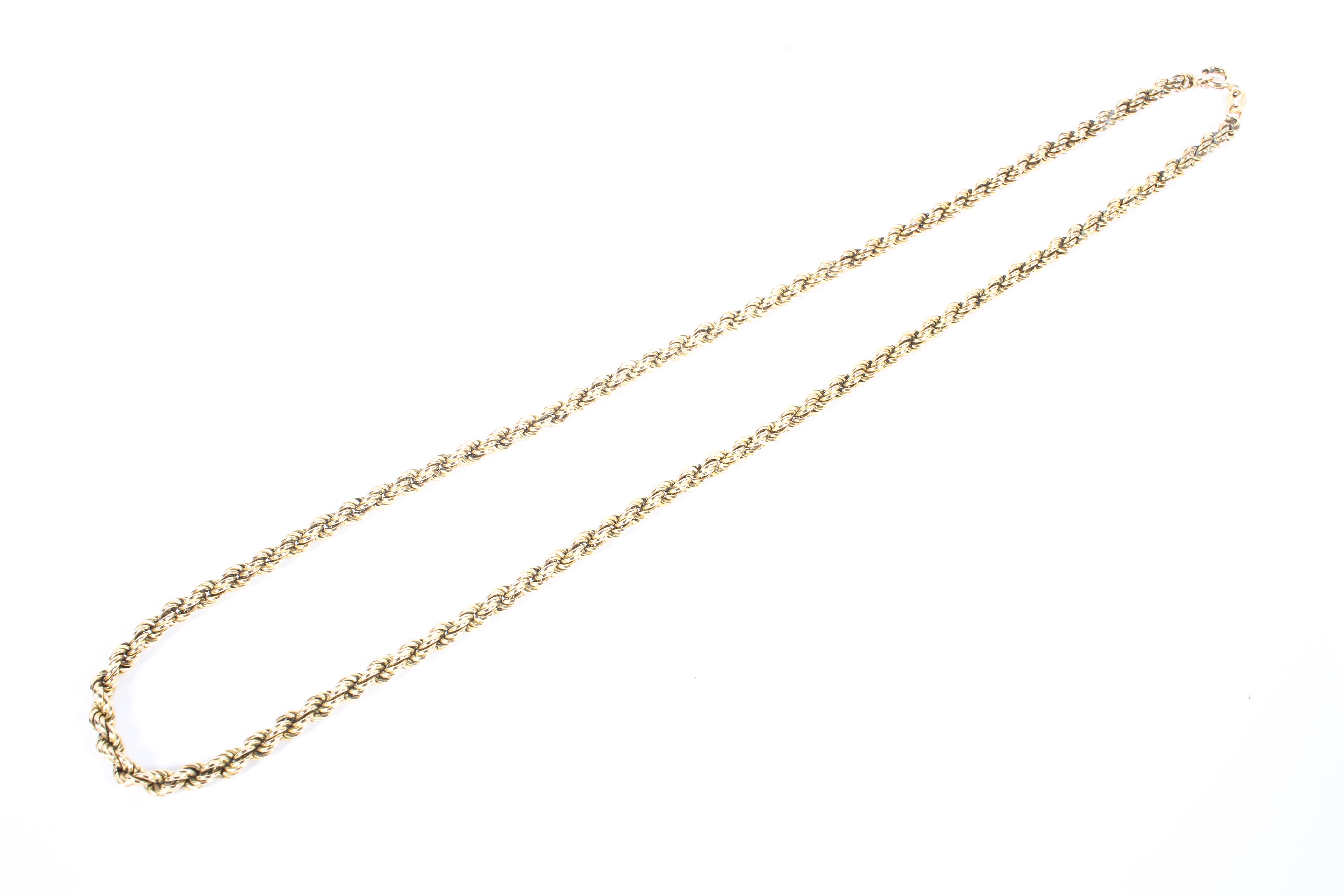 A 9ct gold rope twist necklace,