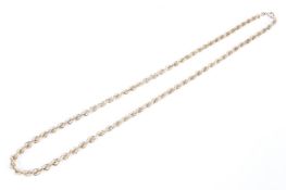 A 9ct gold rope chain necklace, 60cm,