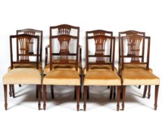 A set of eight Georgian style mahogany dining chairs, late 19th century, including one armchair,