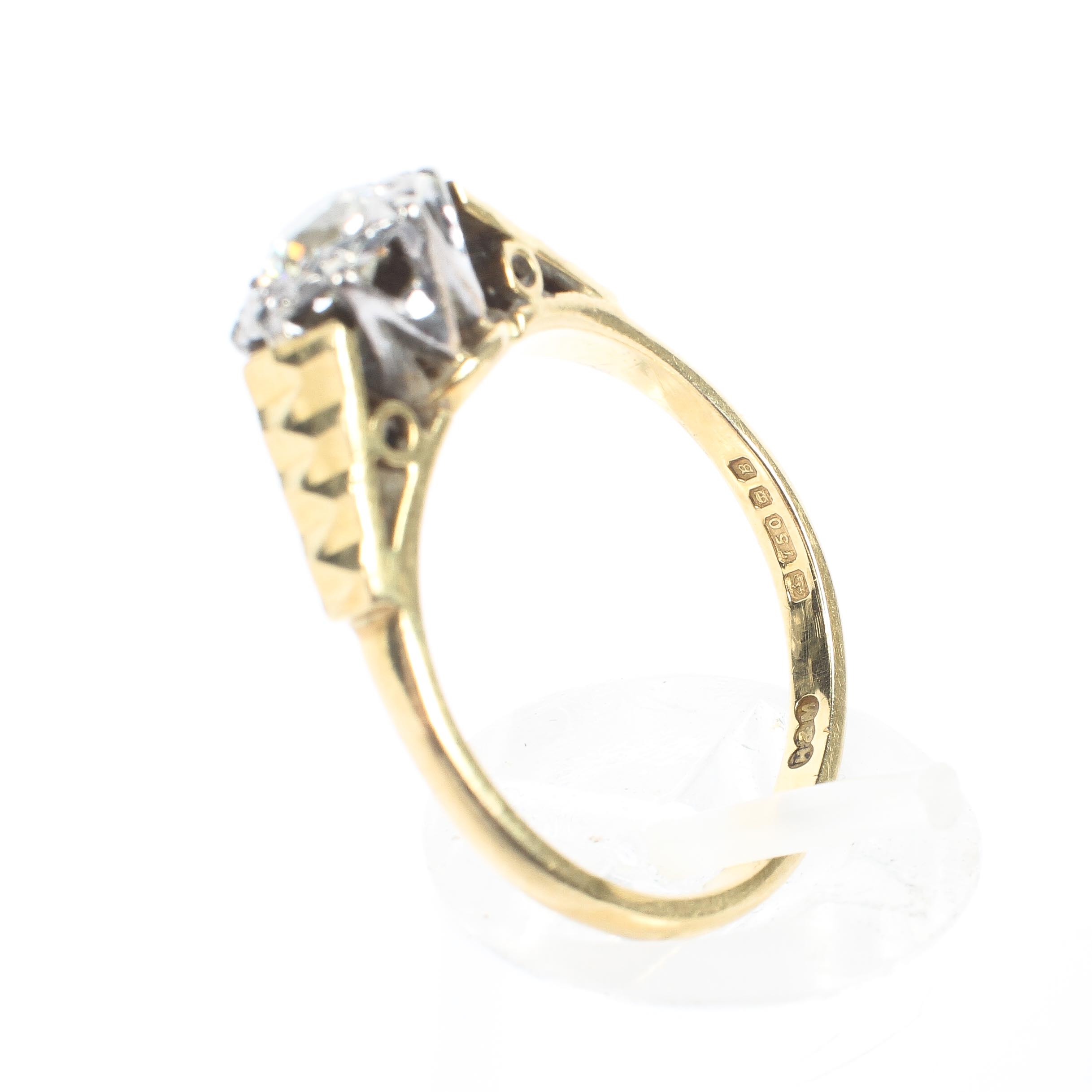 An 18ct yellow and white gold diamond solitaire ring, - Image 4 of 4