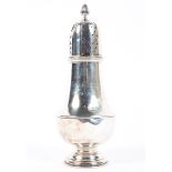 An Edwardian silver sugar shaker, with graduating pedestal base,